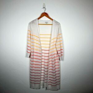 SPANNER White Cardigan with Stripes